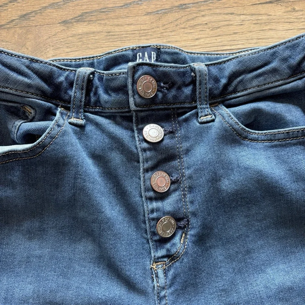 GAP Kids Stretch High Rise Jegging Blue Denim Button Fly Size 14
